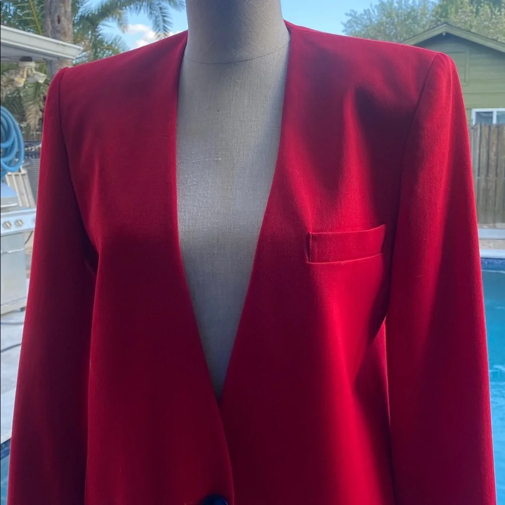 Dior Women's Vibrant Red Single-Button Blazer